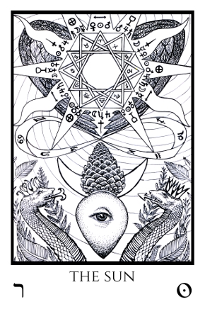 Sun Tabula Mundi Tarot black white